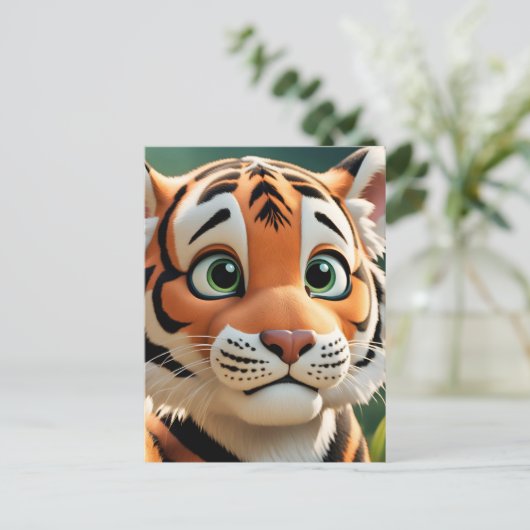 Tijger in het Oerwoud Anime, Postcrossing Briefkaa Briefkaart (Staand voorkant)