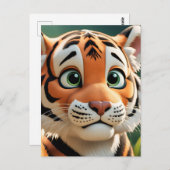 Tijger in het Oerwoud Anime, Postcrossing Briefkaa Briefkaart (Voorkant / Achterkant)