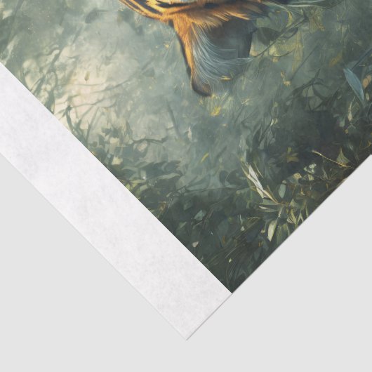 Tijger in het Oerwoud - Decoupage - Tissuepapier (Detail)