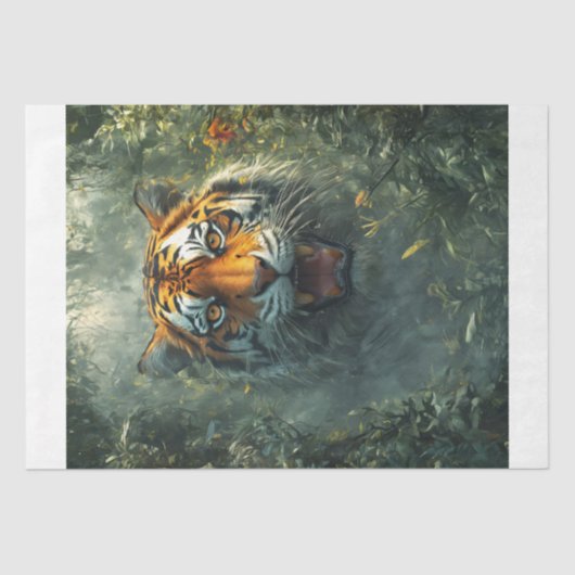 Tijger in het Oerwoud - Decoupage - Tissuepapier (Voorkant)