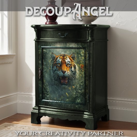 Tijger in het Oerwoud - Decoupage - Tissuepapier