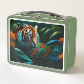Tijger In het oerwoud Metal Lunchbox (Voorkant)