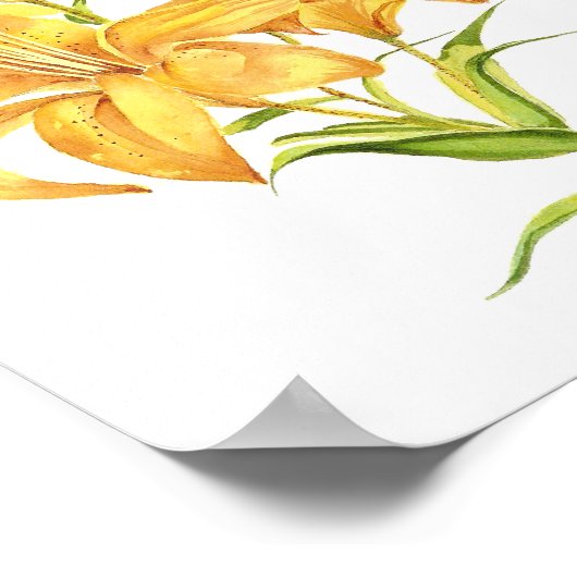 Tijger in het oranje en gele poster van de waterve (Hoek)