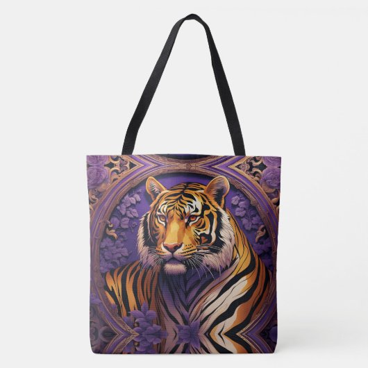 Tijger in het paarse tote bag (Voorkant)