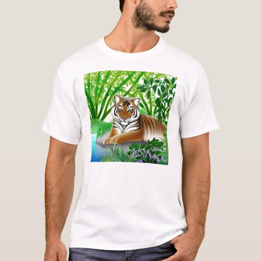 Tijger in het Shirt T van het Bamboebos (Voorkant)