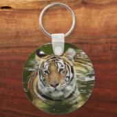 Tijger in het water sleutelhanger (Voorkant)