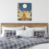 Tijger in het wild canvas afdruk (Insitu (Slaapkamer))