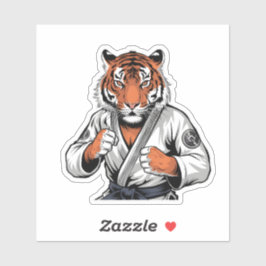 Tijger in Jiu-Jitsu Outfit Martial Arts Animal Sticker