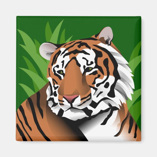 Tijger in Jungle Magneet (Voorkant)