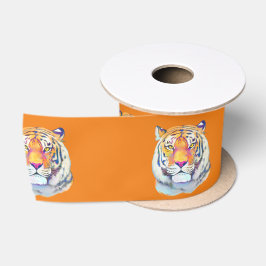 Tijger in kleuren: 3 inch satijnen lint