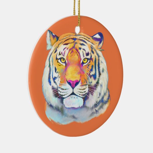 Tijger in kleuren keramisch ornament (Rechts)