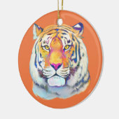Tijger in kleuren keramisch ornament (Links)