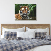 Tijger in moessonregen canvas afdruk (Insitu (Slaapkamer))