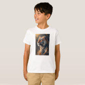 Tijger in natuur Kinderen Basic T-Shirt (Voorkant volledig)