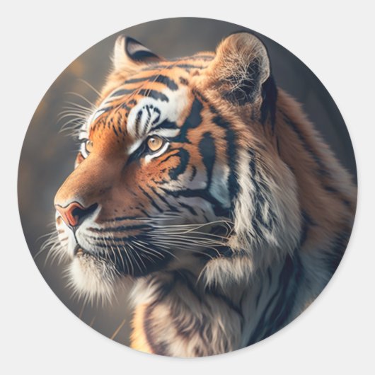 Tijger in Natuur Klassieke Sticker (Voorkant)