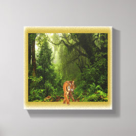 Tijger in oerwoud canvas