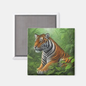 Tijger in oerwoud magneet (Voorkant / Achterkant)