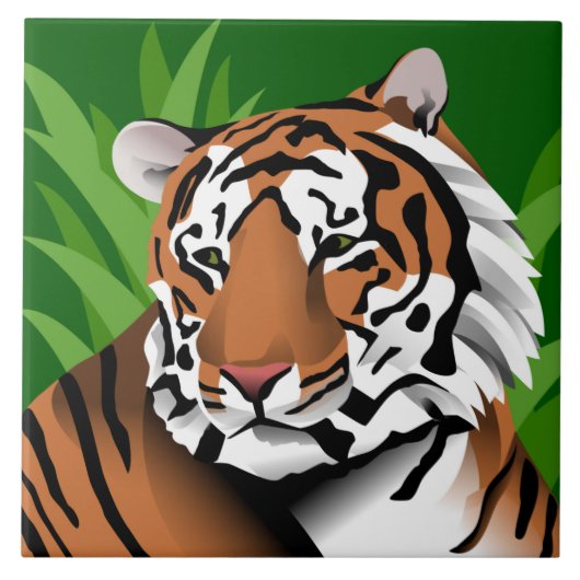 Tijger in Oerwoud Tegeltje (Voorkant)