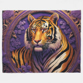 Tijger in paars fleece deken (Voorkant (Horizontaal))