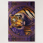 Tijger in paars legpuzzel (Verticaal)