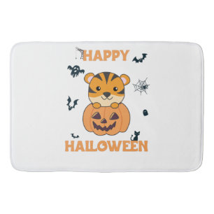 Tijger in pomkin Sweet Tiger Happy Halloween Badmat