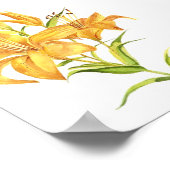 Tijger in poster met gouden en gele waterverf (Hoek)