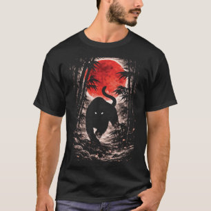 Tijger in Rode Maan Bos - Japanse Dierenkunst T-shirt