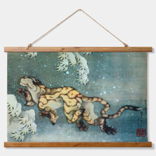 Tijger in sneeuw, Hokusai Hangend Wandkleed