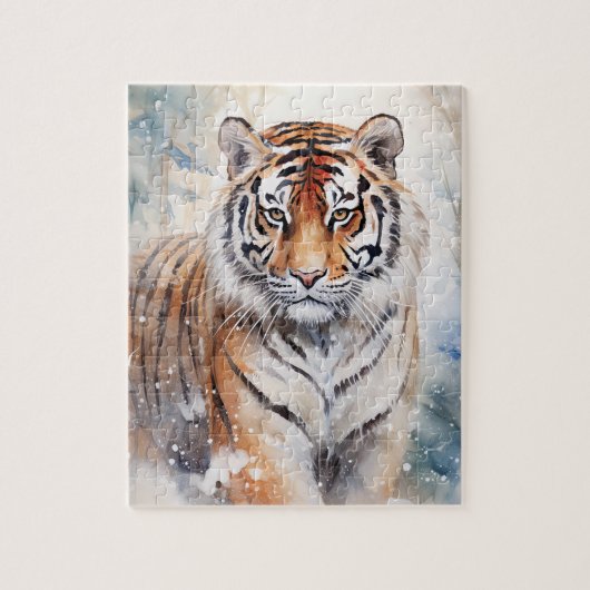 Tijger in Sneeuw Legpuzzel #1 (Verticaal)