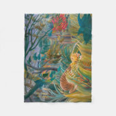 Tijger in Storm Tropisch bos Exotisch Oerwoud Fleece Deken (Voorkant)