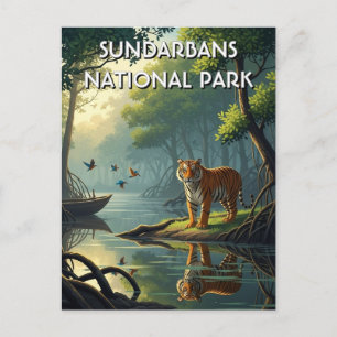 Tijger in Sundarbans National Park India Briefkaart