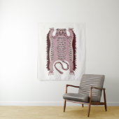 Tijger in vintage stijl wandkleed (In situ)