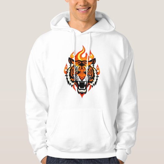 Tijger in vuur hoodie (Voorkant)