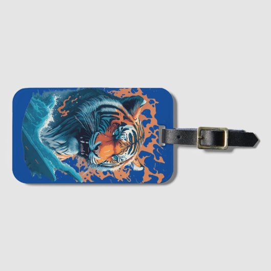 Tijger in water - voor reizen, Bagagelabel (Voorkant (horizontaal))