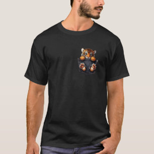 Tijger in zak baby tijger glurend Schattig Grappig T-shirt