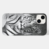 Tijger in zwart-wit Case-Mate iPhone case (Achterkant (horizontaal))