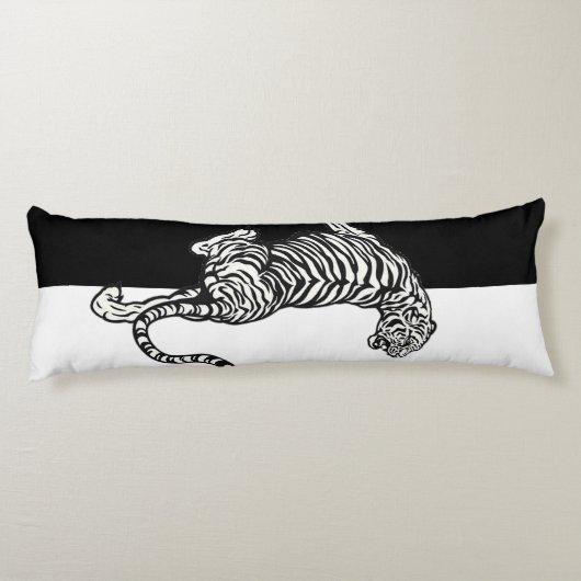 Tijger in zwart-wit lichaamskussen (Achterkant)