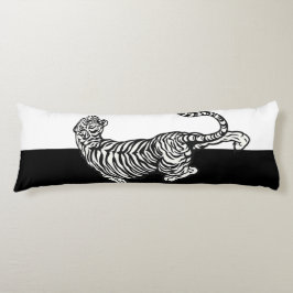 Tijger in zwart-wit lichaamskussen