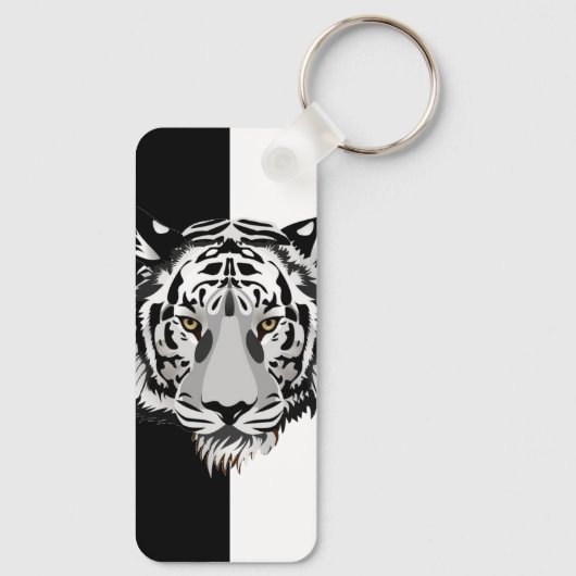 Tijger in zwart-wit sleutelhanger (Achterkant)