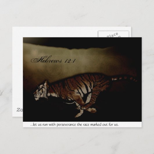 Tijger Inspirerend aanmoediging om de Race te runn Briefkaart (Voorkant / Achterkant)