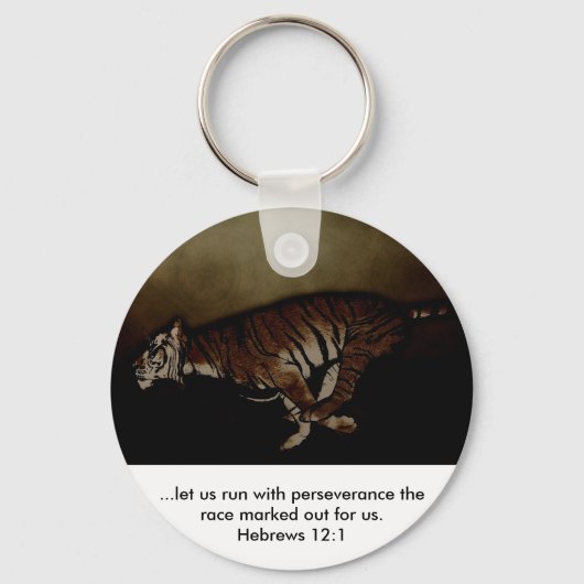 Tijger Inspirerend aanmoediging om de Race te runn Sleutelhanger (Voorkant)