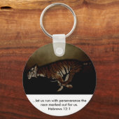 Tijger Inspirerend aanmoediging om de Race te runn Sleutelhanger (Voorkant)