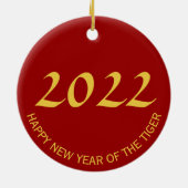 Tijger jaar goudrelig, symbool Zodiab RO Keramisch Ornament (Achterkant)