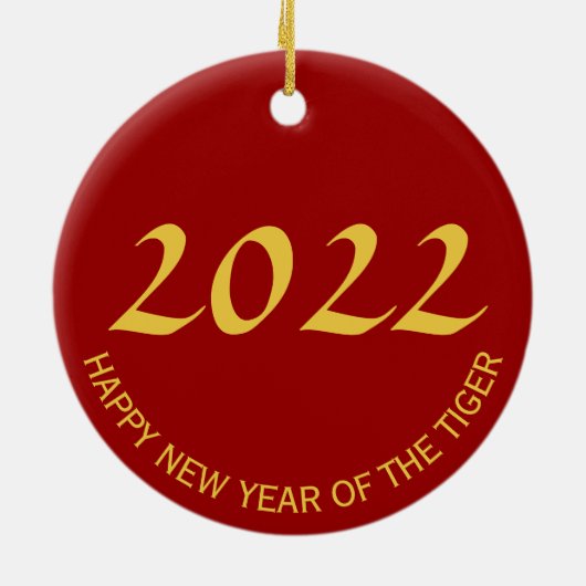 Tijger jaar goudrelig, symbool Zodiab RO Keramisch Ornament (Achterkant)