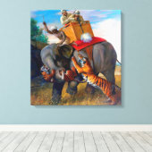 Tijger jagen Briton Rivière 1920 Canvas Afdruk (Insitu (Houten vloer))