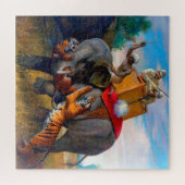 Tijger jagen Briton Rivière 1920  Legpuzzel (Horizontaal)