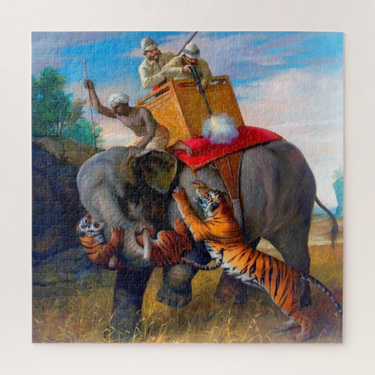 Tijger jagen Briton Rivière 1920  Legpuzzel (Verticaal)