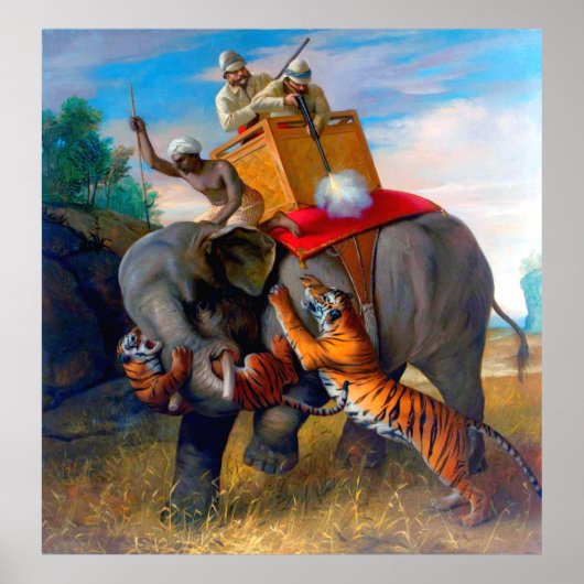 Tijger jagen Briton Rivière 1920 Poster (Voorkant)