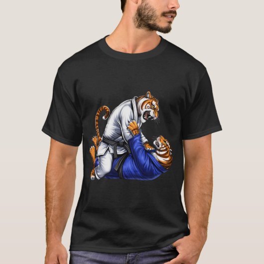 Tijger Jiu-Jitsu Worstelaars T-shirt (Voorkant)