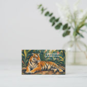 Tijger Jungle Art QR Code Visitekaartje (Staand voorkant)
